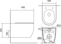 Унитаз подвесной AQUATEK Европа New AQ1106-00 безободковый, с микролифтом