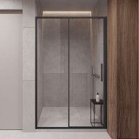 Душевая дверь в нишу Vincea Slim-U VDS-2SU120CLB 120 см, профиль черный, стекло прозрачное