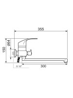 Смеситель с длинным изливом для ванны РМС SL85 SL85-006E Смеситель с длинным изливом для ванны РМС SL85 SL85-006E