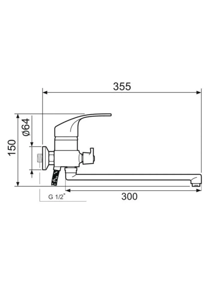 Смеситель с длинным изливом для ванны РМС SL85 SL85-006E