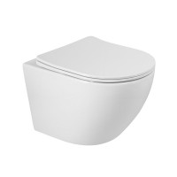 Унитаз подвесной BelBagno Sfera-r BB046CHR/SC безободковый, с микролифтом, белый глянцевый