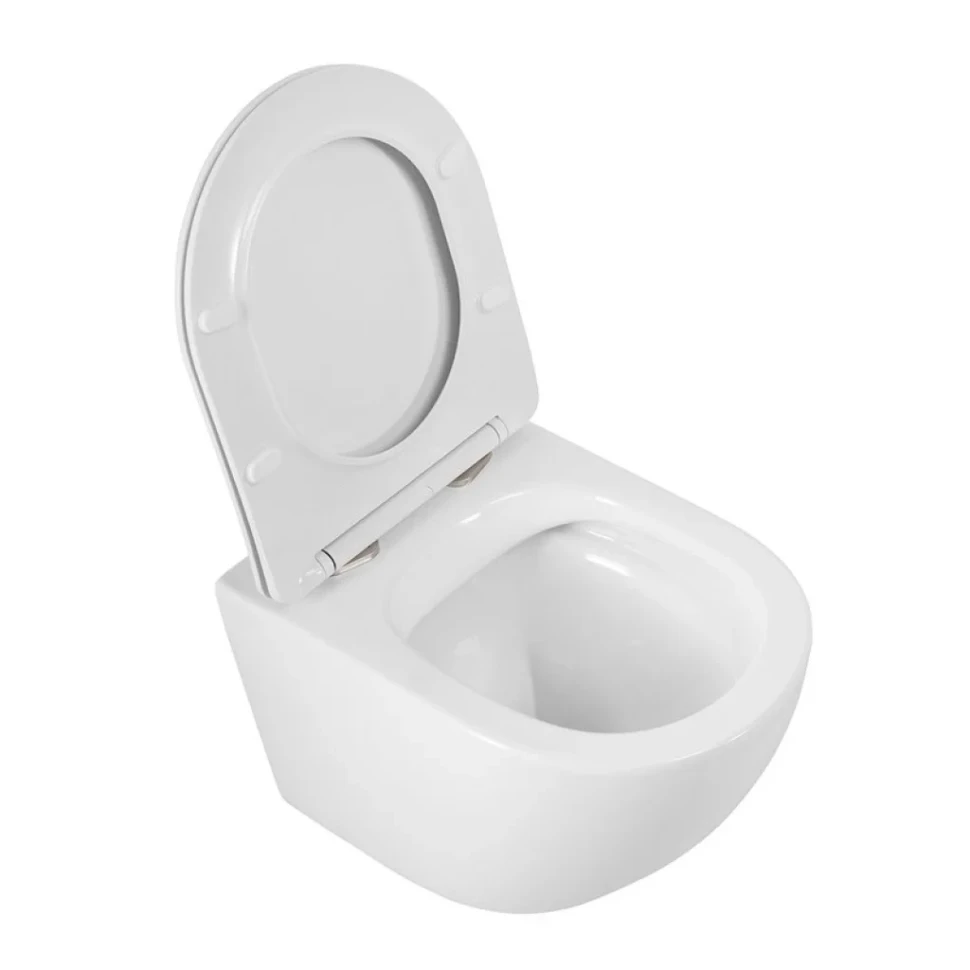 Унитаз подвесной BelBagno Sfera-r BB046CHR/SC безободковый, с микролифтом, белый глянцевый