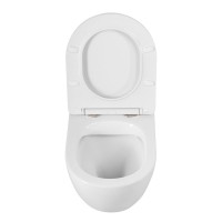 Унитаз подвесной BelBagno Sfera-r BB046CHR/SC безободковый, с микролифтом, белый глянцевый