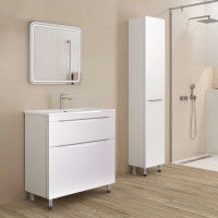 Мебель для ванной комнаты Style Line Бергамо Мини 60 Люкс Plus напольная, антискрейтч белая