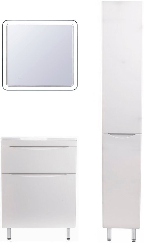 Мебель для ванной комнаты Style Line Бергамо Мини 60 Люкс Plus напольная, антискрейтч белая