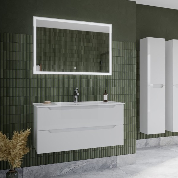 Мебель для ванной комнаты Sancos Norma 2.0 100 см белый глянец