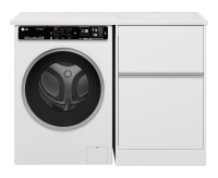 Тумба с раковиной Misty Ингрид 60 напольная, под стиральную машину, белая, правая