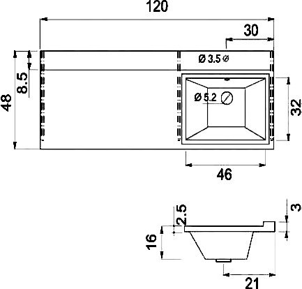 Тумба с раковиной Misty Ингрид 60 напольная, под стиральную машину, белая, правая