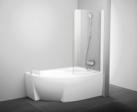 Шторка на ванну Ravak Rosa CVSK1 140/150 R Transparent, профиль белый