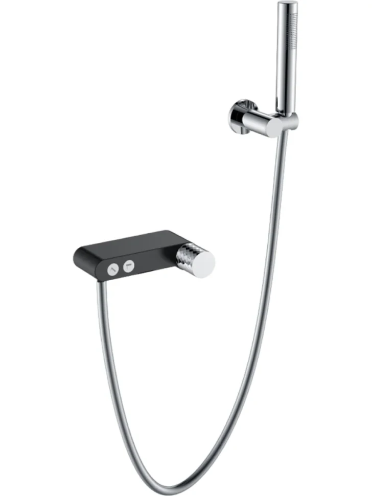 Смеситель для ванны с душем Boheme Stick 123-BCR black diamond chrome