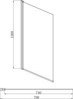 Шторка на ванну AQUATEK AQ DEL SBA 08015CH 80х150 см