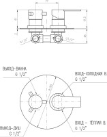 Встраиваемый смеситель для душа и ванны Rav Slezak Colorado CO286KCMAT С ВНУТРЕННЕЙ ЧАСТЬЮ