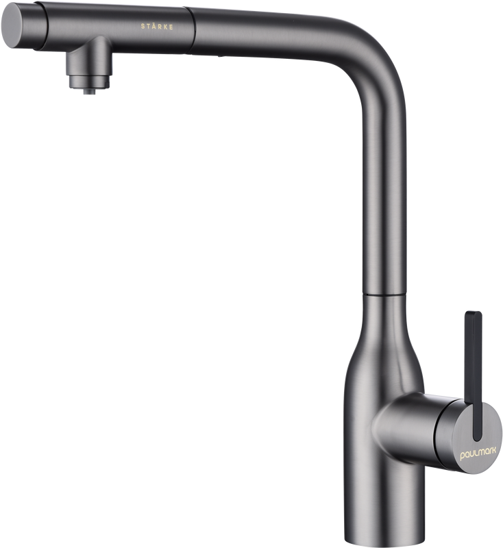 Смеситель для кухни Paulmark Viper Vi213105-GM вороненая сталь