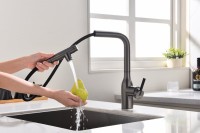 Смеситель для кухни Paulmark Viper Vi213105-GM вороненая сталь Смеситель для кухни Paulmark Viper Vi213105-GM вороненая сталь