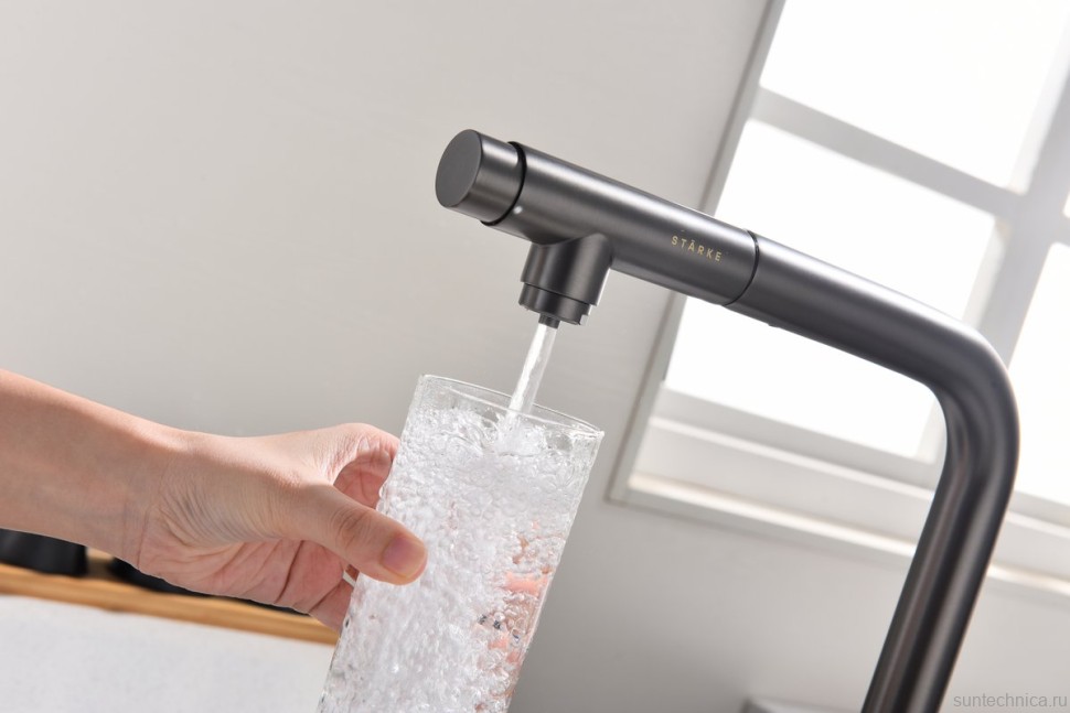 Смеситель для кухни Paulmark Viper Vi213105-GM вороненая сталь