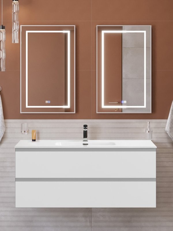 Мебель для ванной комнаты BelBagno Kraft 120 подвесная, bianco opaco, раковина bb1200etl