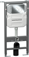 Комплект Унитаз подвесной Ceramicanova Metric CN3007 безободковый, с микролифтом + Инсталляция Envision CN1001CH + Кнопка Round, хром