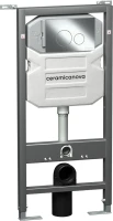Комплект Унитаз подвесной Ceramicanova Metric CN3007 безободковый, с микролифтом + Инсталляция Envision CN1001CH + Кнопка Round, хром