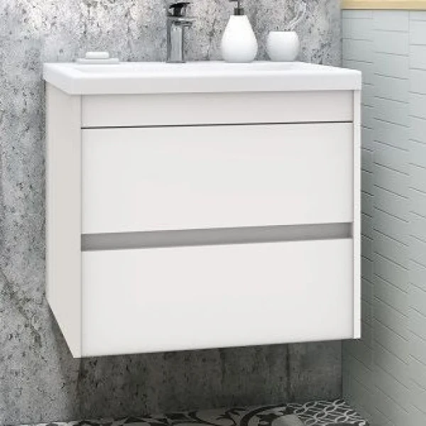 Тумба с раковиной Art&Max Family 60, подвесная, Bianco Lucido