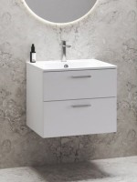 Тумба с раковиной Ravak Chrome II SD 70 глянцевая белая, ручки хром 152 мм