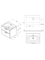 Тумба с раковиной Ravak Chrome II SD 70 глянцевая белая, ручки хром 152 мм