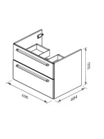Тумба с раковиной Ravak Chrome II SD 70 глянцевая белая, ручки хром 152 мм