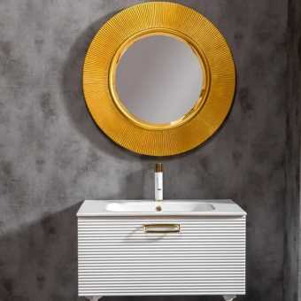 Мебель для ванной Armadi Art Vallessi Avangarde Linea 80 белая, с раковиной-столешницей
