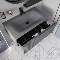 Тумба с раковиной STWORKI Вестфолл 90 серая матовая
