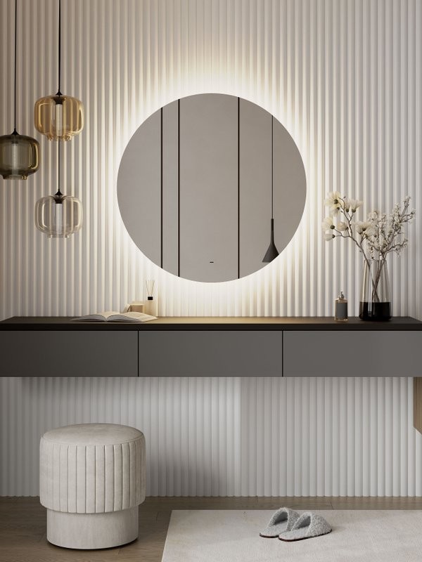 Зеркало круглое CONTINENT Led Ajour 90 см, сенсорное, с подсветкой