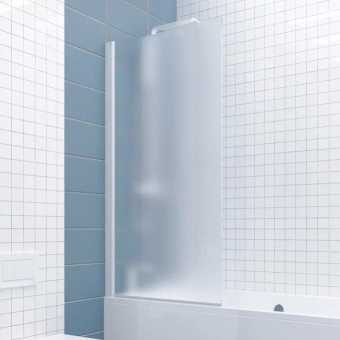 Шторка на ванну Kubele DE020 DE020P601-MAT-WTMT- 65х150 150х65, профиль белый матовый, стекло матовое