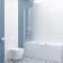 Шторка на ванну Kubele DE020 DE020P601-MAT-WTMT- 65х150 150х65, профиль белый матовый, стекло матовое
