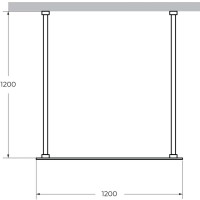Душевая перегородка Cezares Liberta -L-2-120-120-GR-NERO профиль черный, стекло серое
