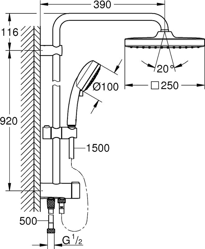Душевая стойка Grohe Tempesta Cosmopolitan System 250 Tempesta Cosmopolitan System 250 26694000
