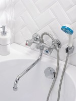 Смеситель с длинным изливом для ванны РМС SL119-143 хром