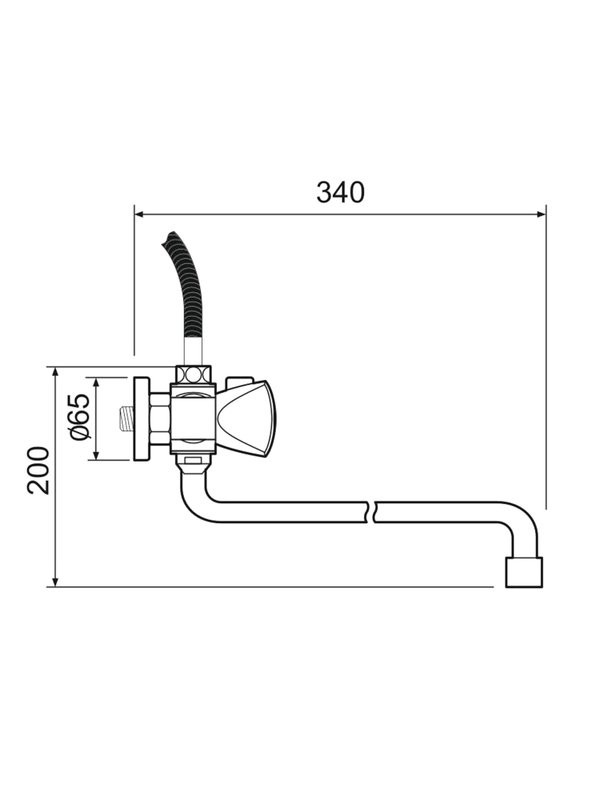 Смеситель с длинным изливом для ванны РМС SL119-143 хром