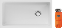 Комплект Мойка Omoikiri Tokara 88-U/I-WH Glossy белая + Измельчитель Nagare slim 900