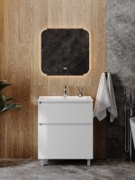 Тумба с раковиной Teymi Laina 70 напольная, матовая белая