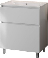 Тумба с раковиной Teymi Laina 70 напольная, матовая белая