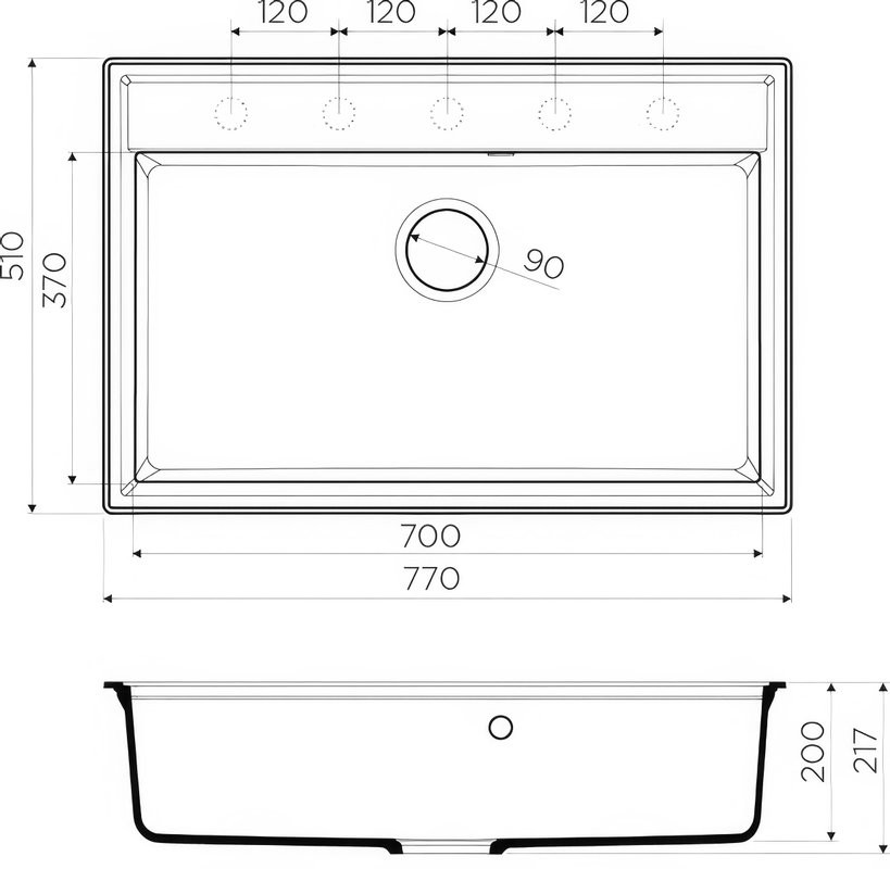 Комплект Мойка Omoikiri Daisen 77-BL черная + Измельчитель Nagare 750