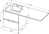 Тумба с раковиной Aquanet Алвита 48 капучино R