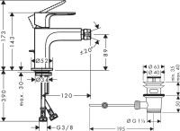 Смеситель для биде Hansgrohe Rebris S 72210670 черный матовый