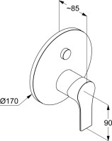 Встраиваемый смеситель для душа и ванны Kludi Zenta SL 486590565 с внутренней частью 88011