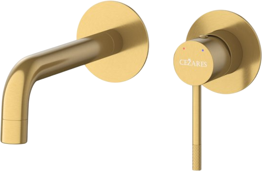 Смеситель для раковины Cezares Relax RELAX-BLI2-1 С ВНУТРЕННЕЙ ЧАСТЬЮ, брашированное золото
