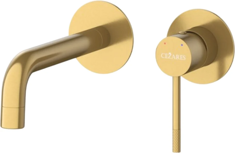 Смеситель для раковины Cezares Relax RELAX-BLI2-1 С ВНУТРЕННЕЙ ЧАСТЬЮ, брашированное золото