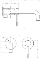 Смеситель для раковины Cezares Relax RELAX-BLI2-1 С ВНУТРЕННЕЙ ЧАСТЬЮ, брашированное золото