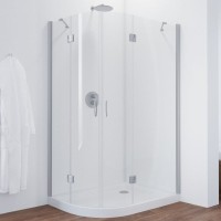 Душевой уголок Vegas Glass AFS-F 120*100 07 01 R профиль матовый хром, стекло прозрачное