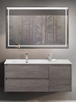 Тумба с раковиной BelBagno Kraft L, 120 2 ящика, дверца, cemento grigio