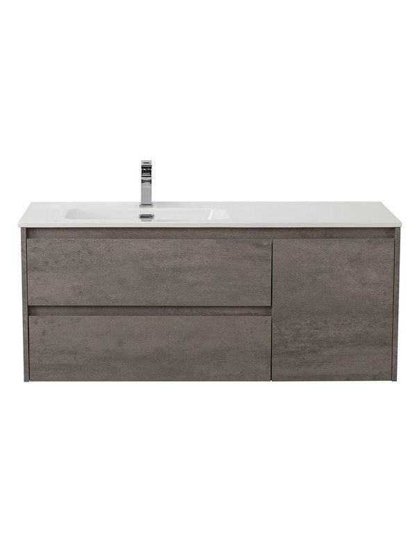 Тумба с раковиной BelBagno Kraft L, 120 2 ящика, дверца, cemento grigio