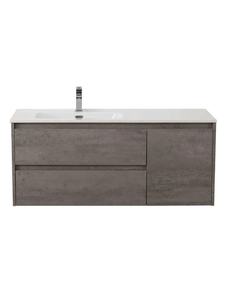 Тумба с раковиной BelBagno Kraft L, 120 2 ящика, дверца, cemento grigio