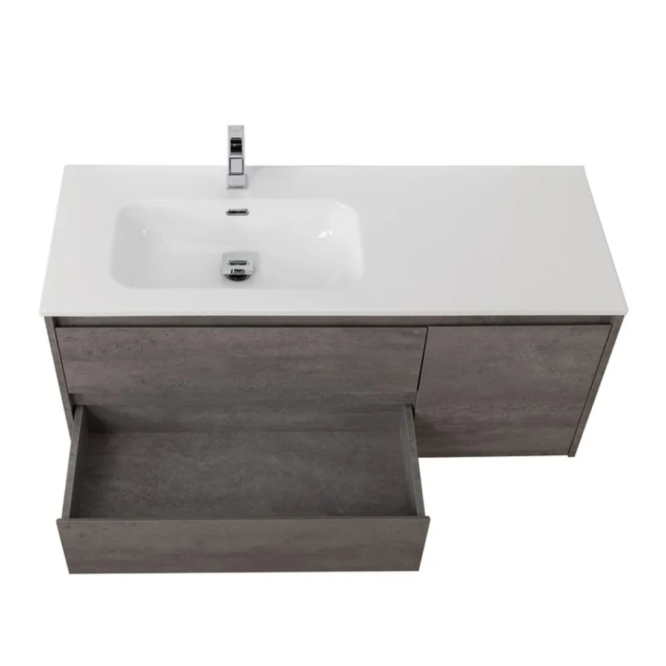 Тумба с раковиной BelBagno Kraft L, 120 2 ящика, дверца, cemento grigio